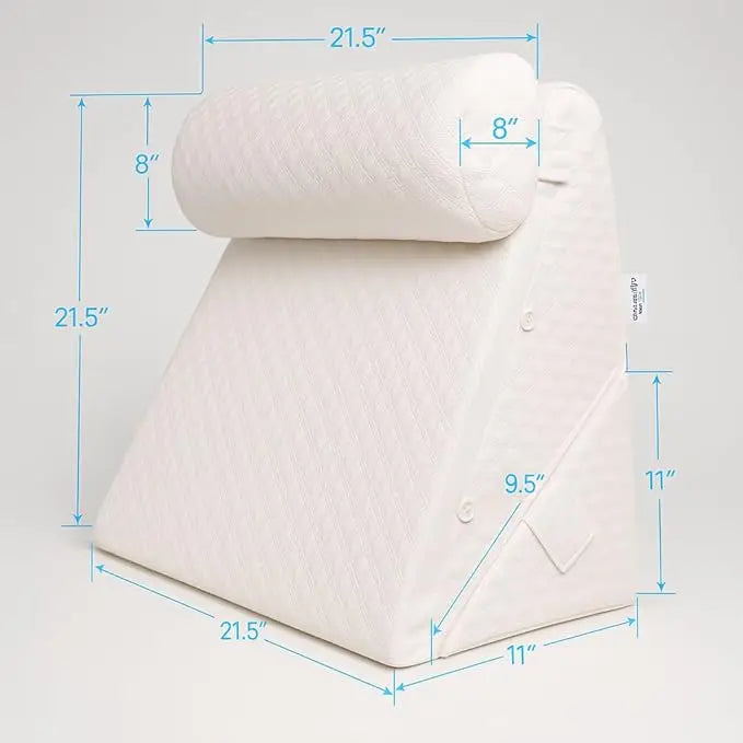 ELVic™ Premium Memory Foam Wedge Pillow – Ergonomic Bed Backrest for Reading, Sleeping & Acid Reflux Relief