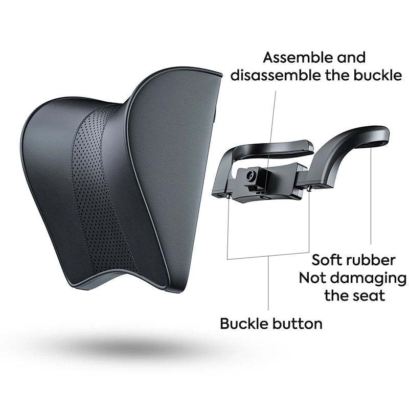ELVic™ Ergonomic Memory Foam Car Neck Pillow – Adjustable Headrest Cushion for Tesla Model 3, Model Y, Model X & Model S
