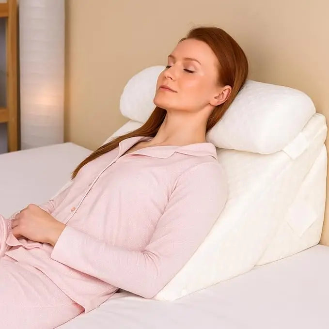 ELVic™ Premium Memory Foam Wedge Pillow – Ergonomic Bed Backrest for Reading, Sleeping & Acid Reflux Relief