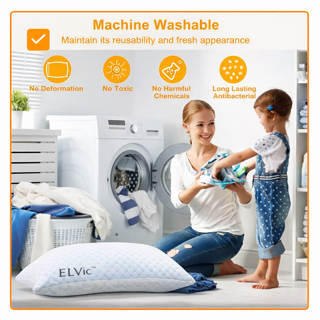ELVic™ Cooling Comfort Pillow – Ventilated Memory Foam with Heat-Reducing Gel for Better Sleep