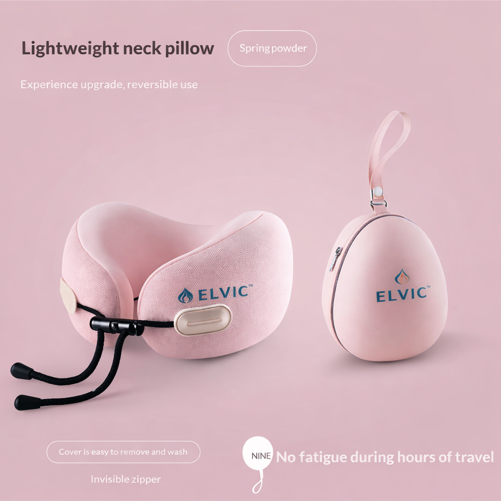 ELVic™ Foldable Travel Neck Pillow – Memory Foam Comfort for Flights, Cars & Relaxation