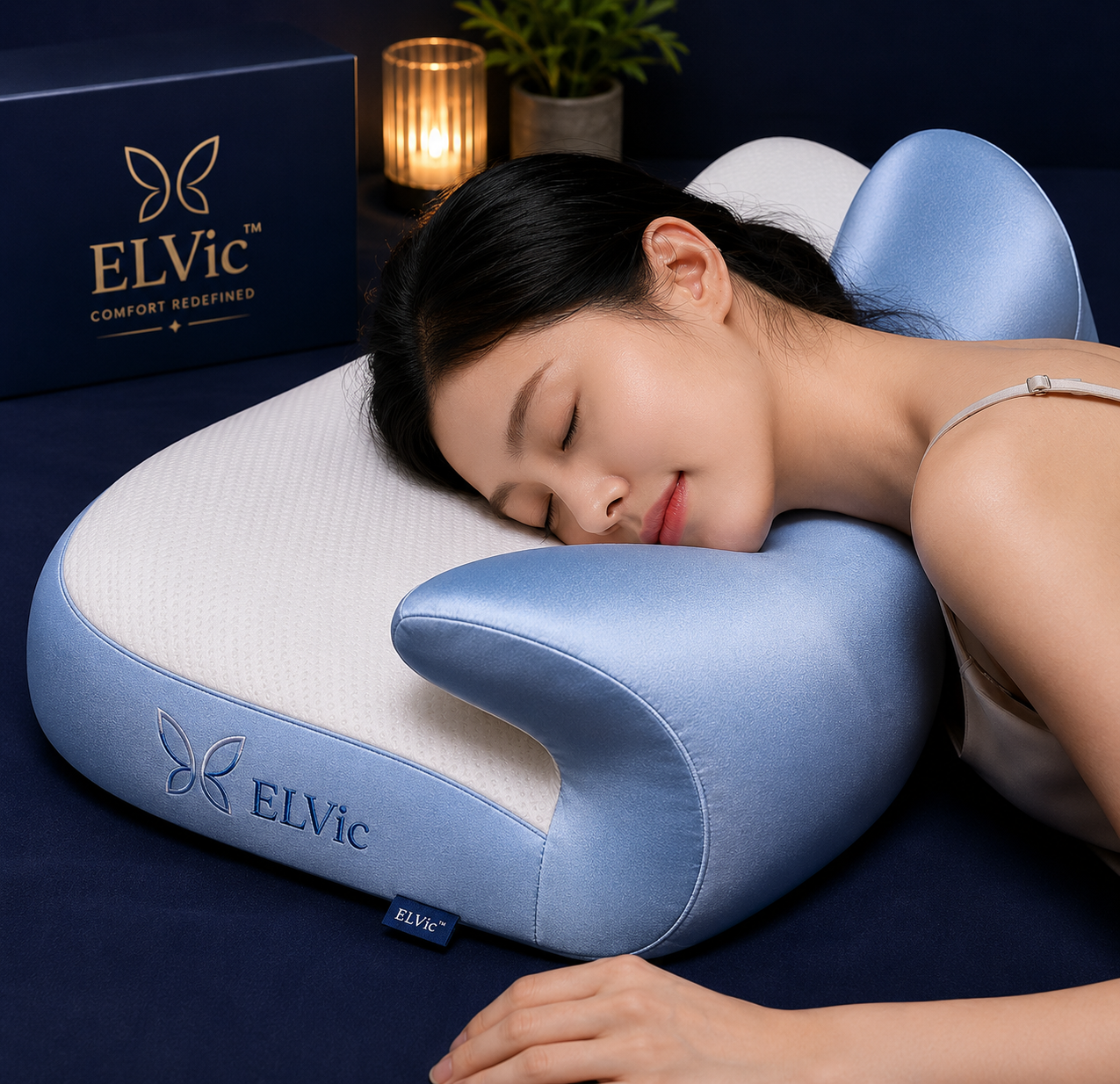 ELVic™ ButterflyCloud Pro – Ergonomic Cervical Memory Foam Pillow for Neck & Spine Support