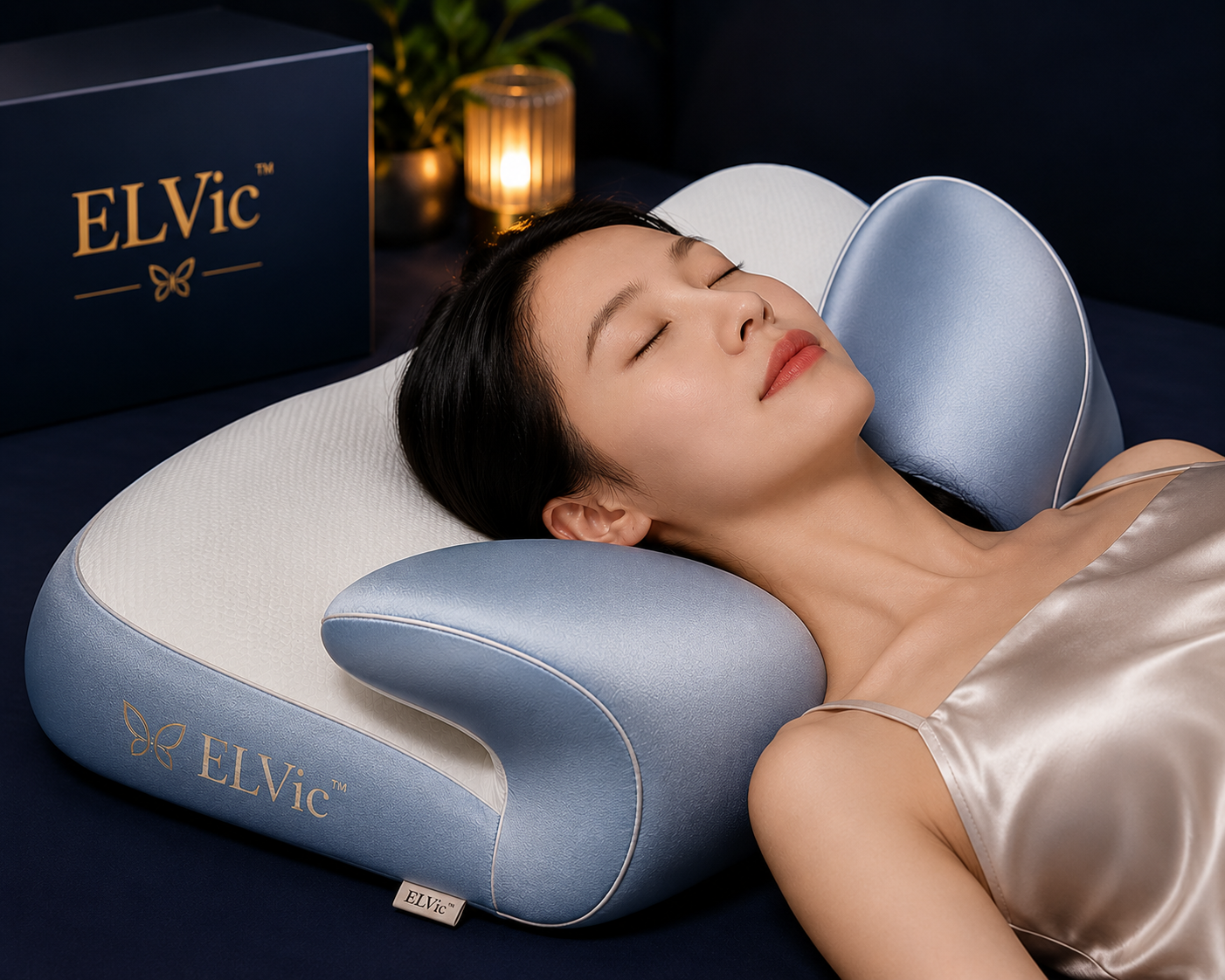 ELVic™ ButterflyCloud Pro – Ergonomic Cervical Memory Foam Pillow for Neck & Spine Support