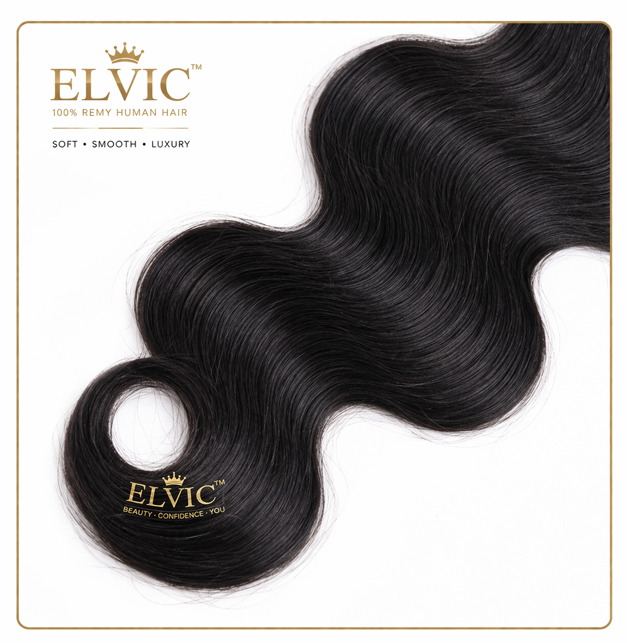 Brazilian Body Wave Human Hair Bundles with Closure – 100% Remy Hair (Natural Black)