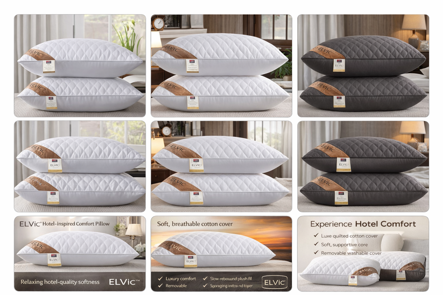 ELVic™ Hotel-Inspired Comfort Pillow