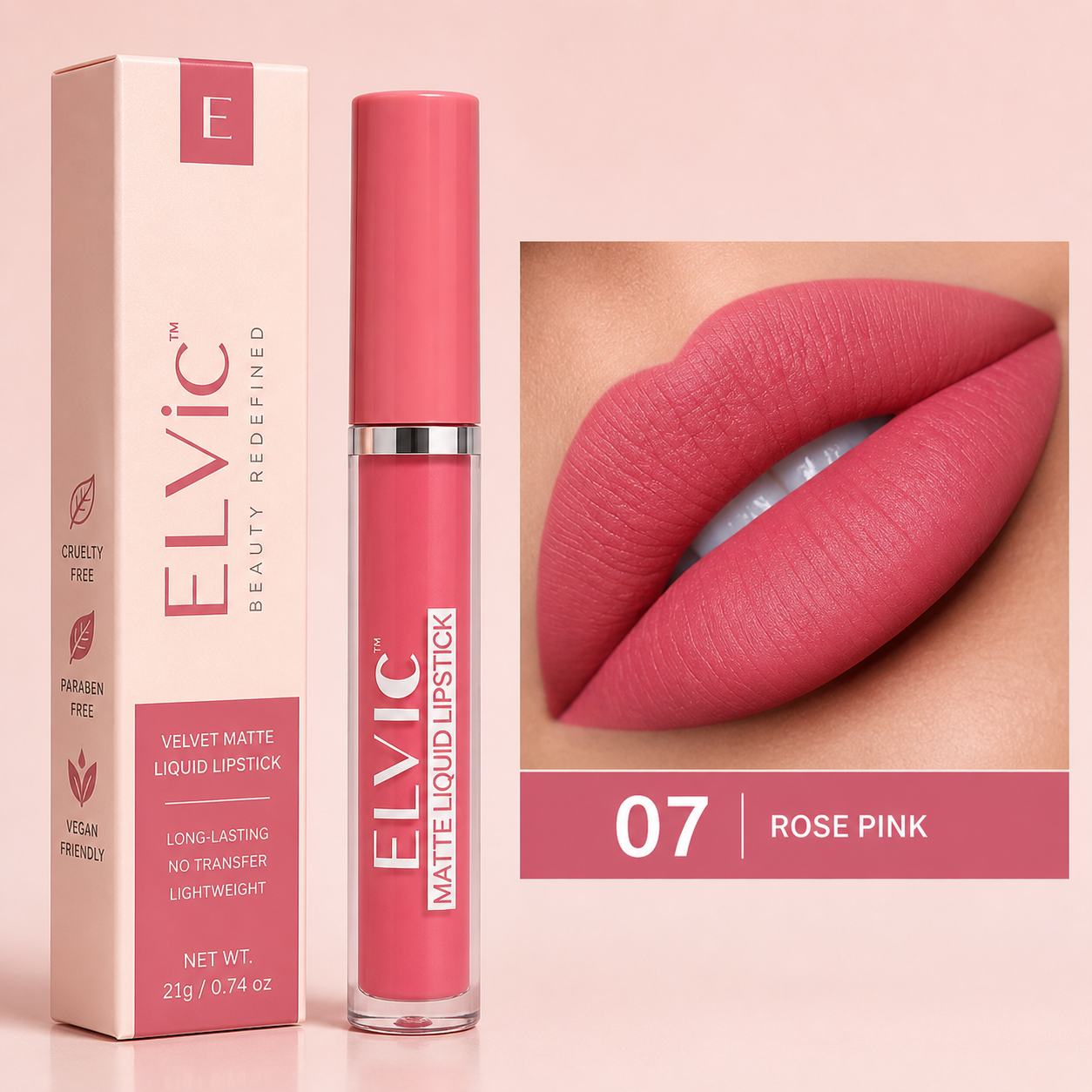 ELVic™ Velvet Matte No-Transfer Lip Gloss | Long-Lasting Waterproof Finish
