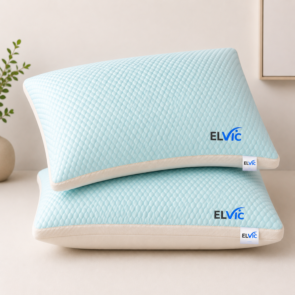 ELViC™ Premium Cooling Rayon Pillow | Soft & Breathable Sleep Comfort