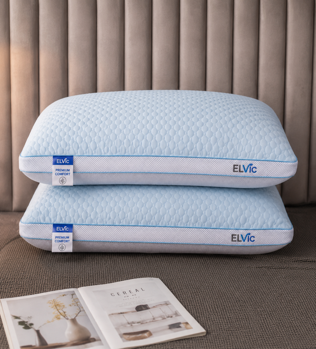 ELViC™ Premium Cooling Rayon Pillow | Soft & Breathable Sleep Comfort