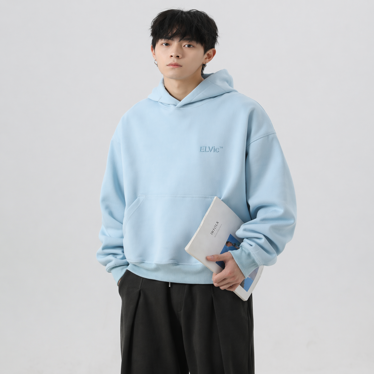 Heavy Profile Cropped Hoodie Men