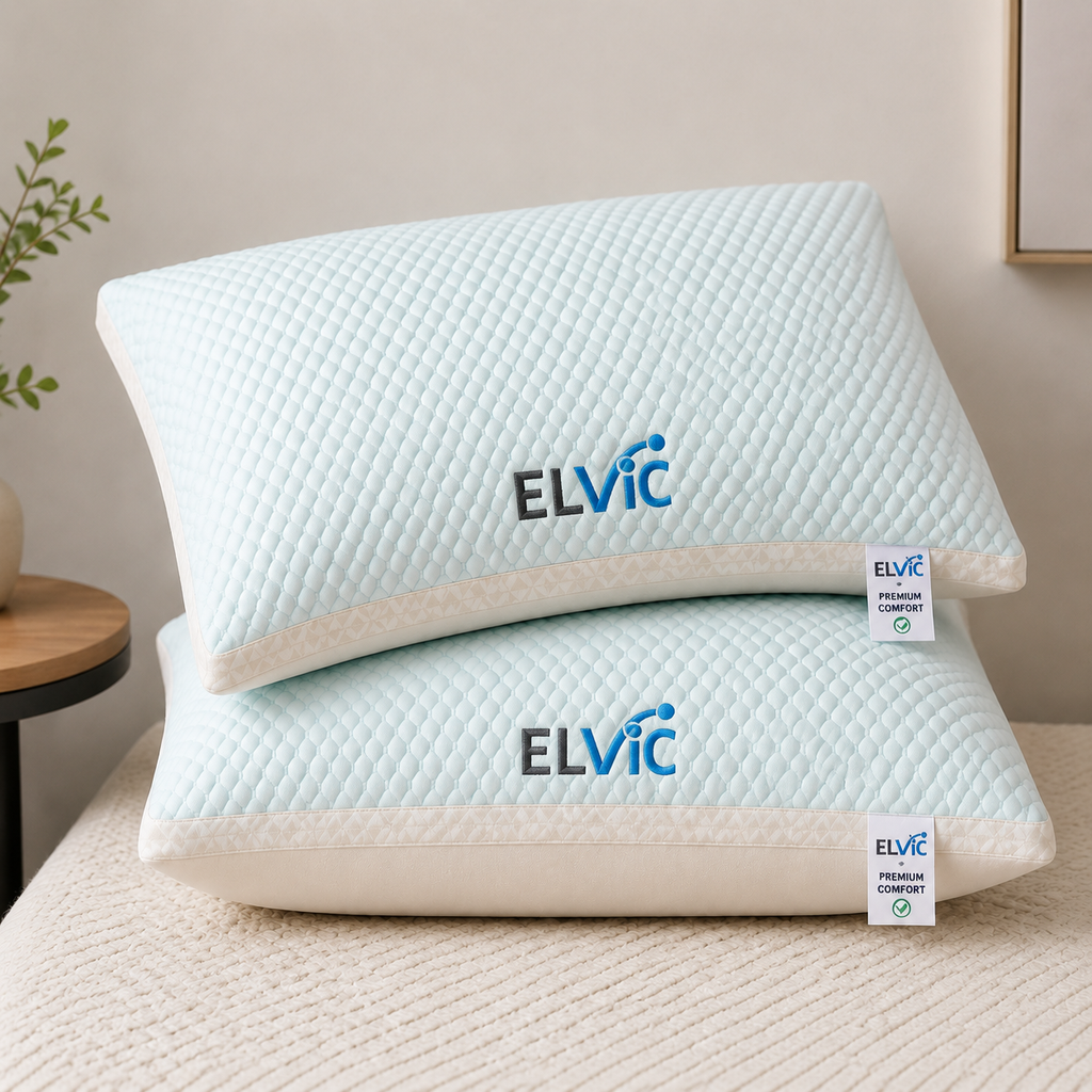 ELViC™ Premium Cooling Rayon Pillow | Soft & Breathable Sleep Comfort
