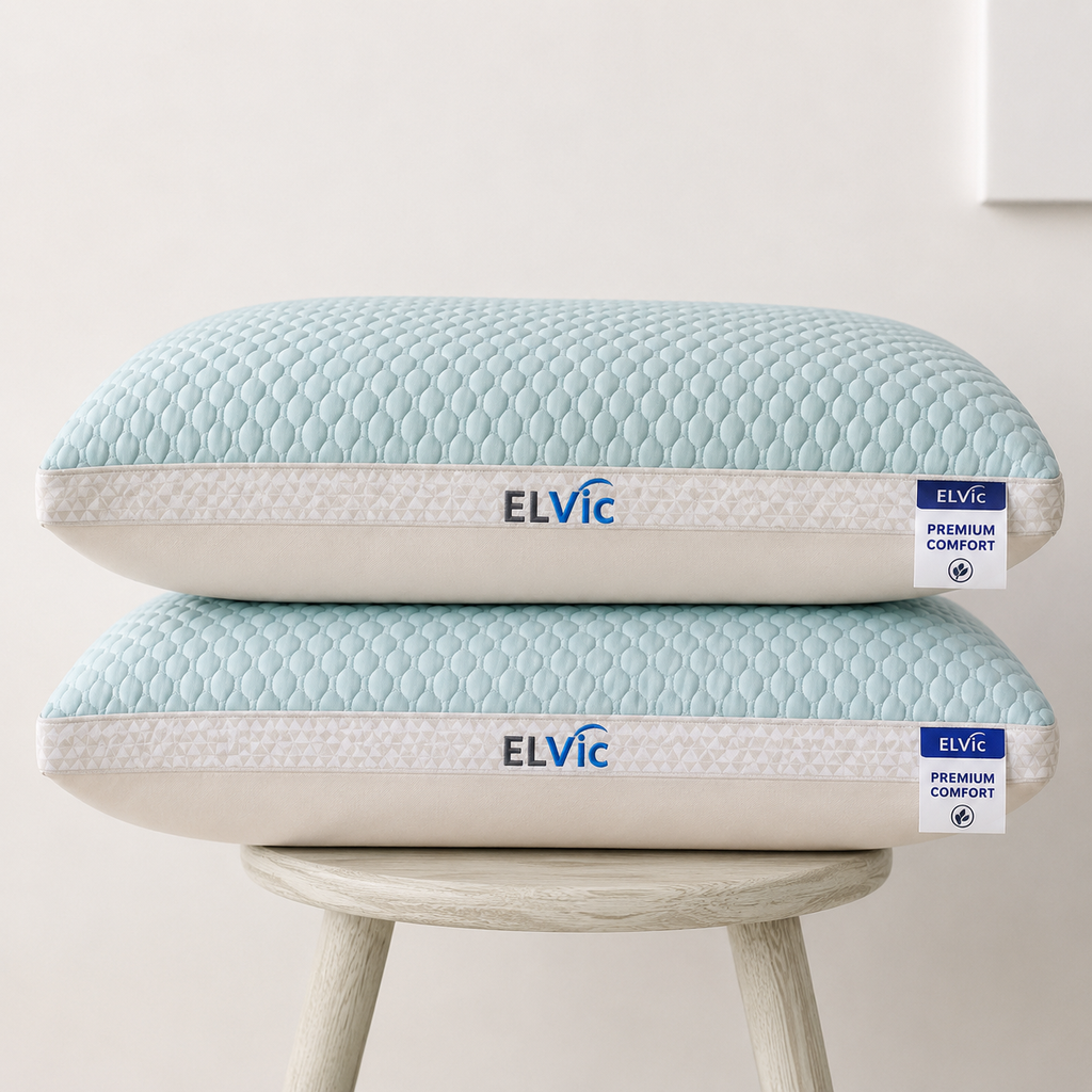 ELViC™ Premium Cooling Rayon Pillow | Soft & Breathable Sleep Comfort