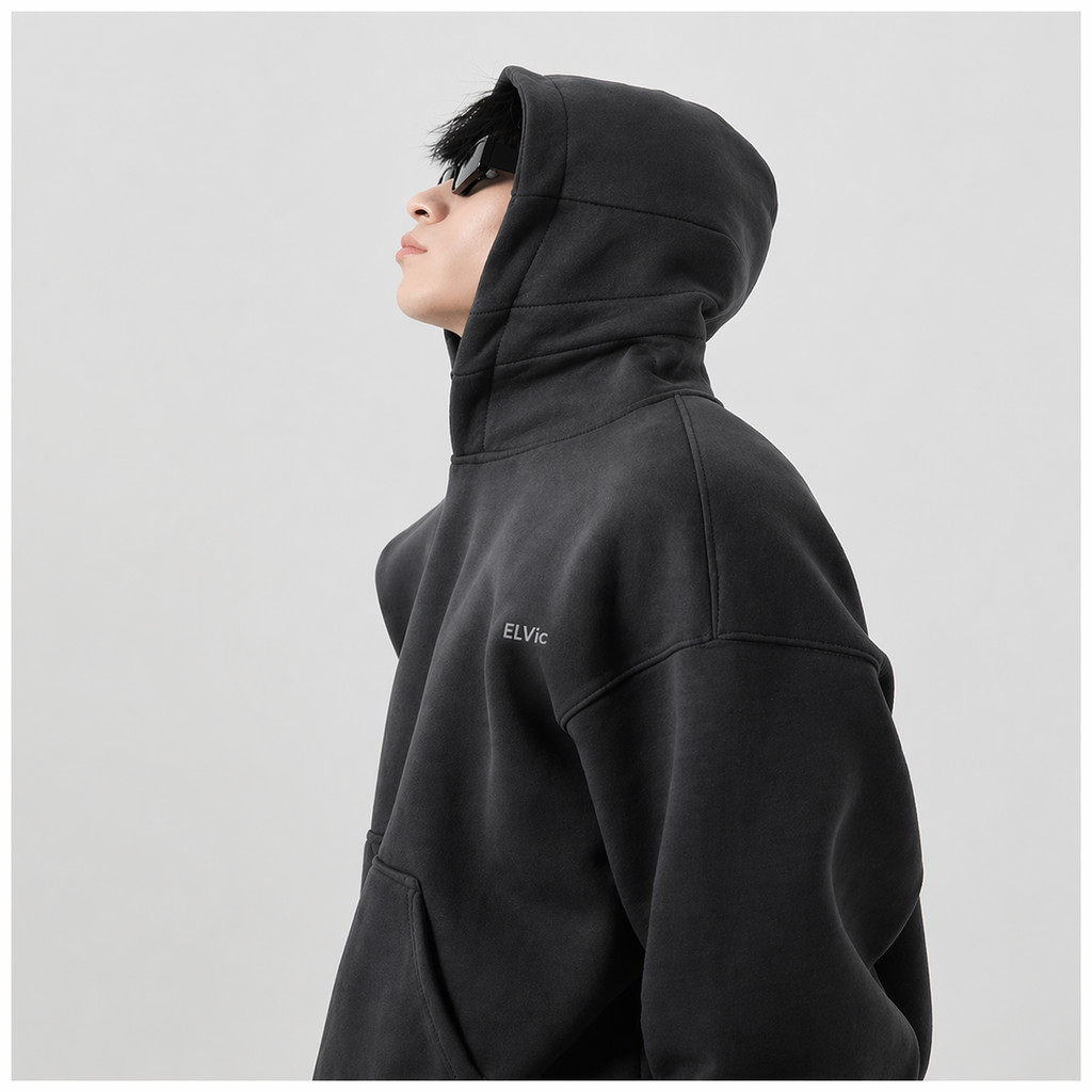 Heavy Profile Cropped Hoodie Men