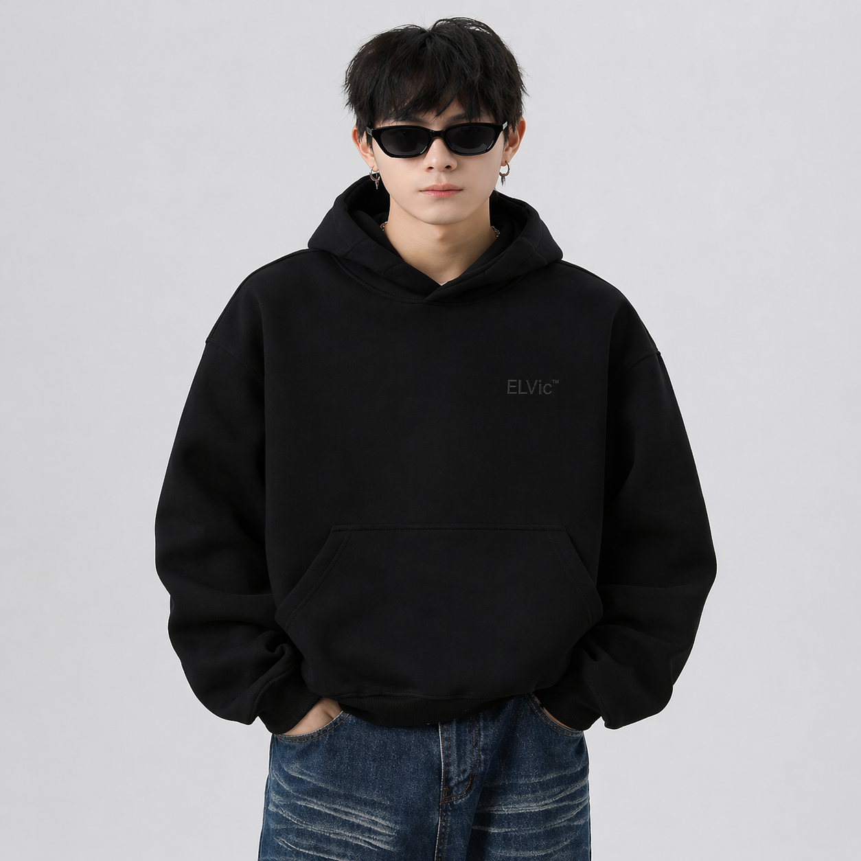 Heavy Profile Cropped Hoodie Men