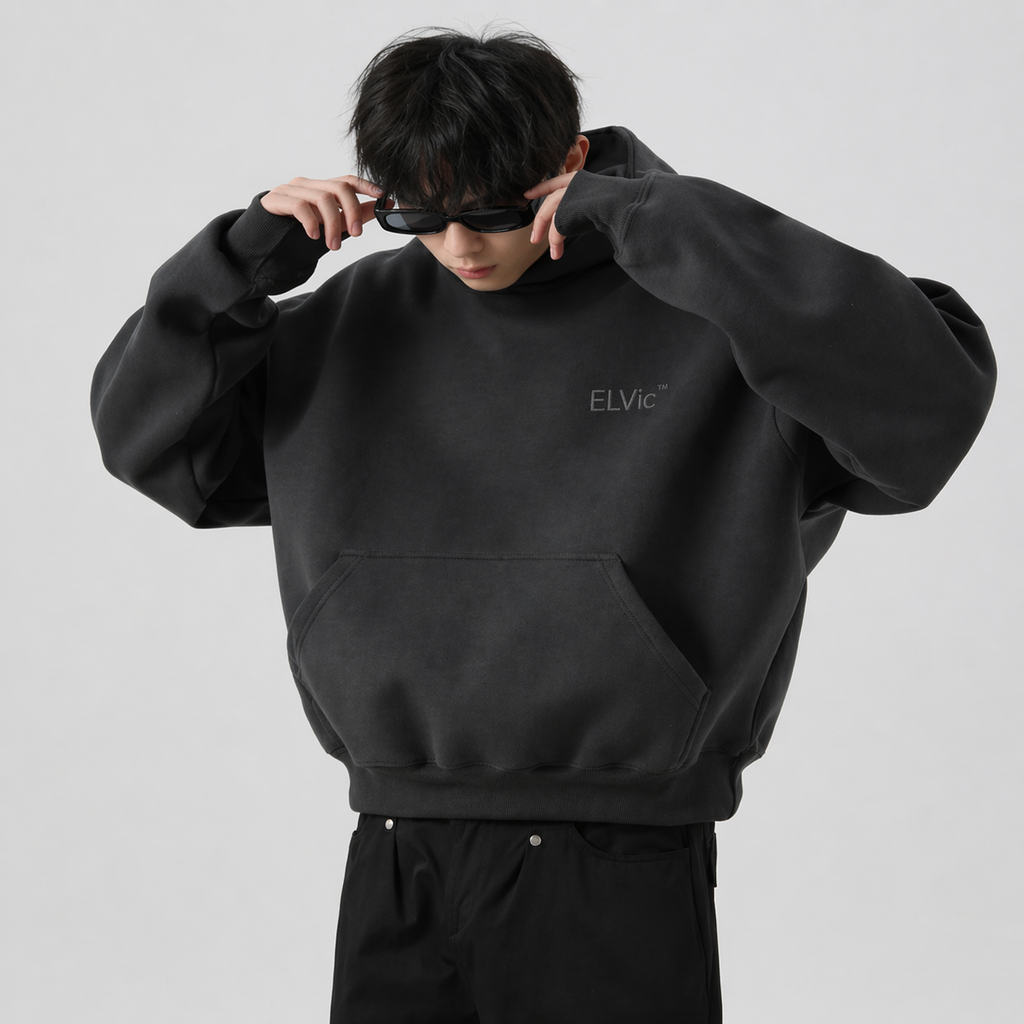 Heavy Profile Cropped Hoodie Men