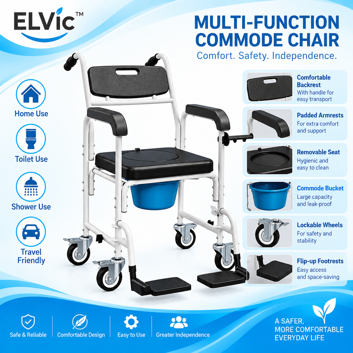 ELVic™ Accessibility Commode Wheelchair
