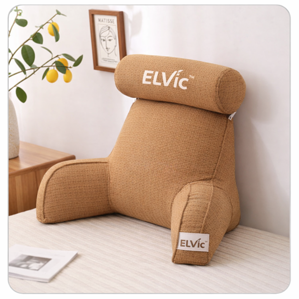 ELVic™ Large Backrest Pillow With Arm Support – Bed & Sofa Comfort