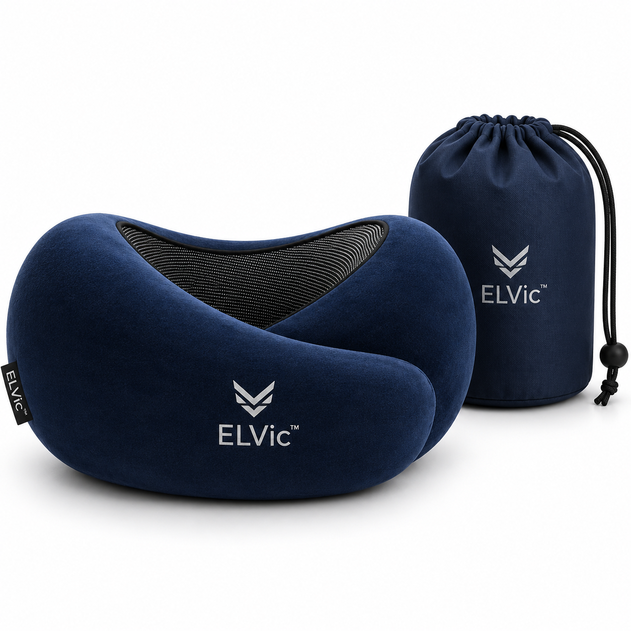 ELVic™ CloudRest Memory Foam Travel Neck Pillow – Adjustable U-Shaped Neck Support for Airplane, Car, Office & Home