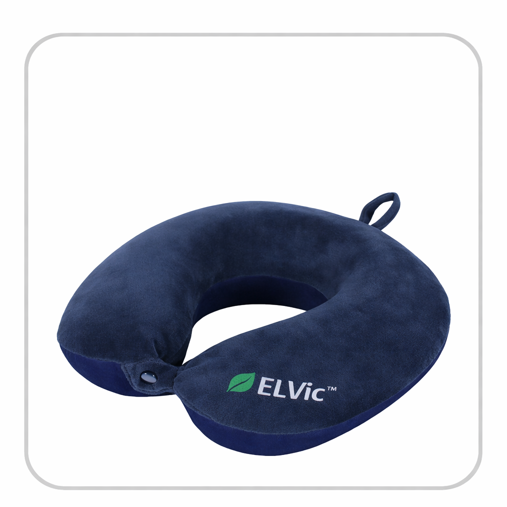 ELVic™ Memory Foam U-Shaped Travel Neck Pillow – Cool & Warm Sides