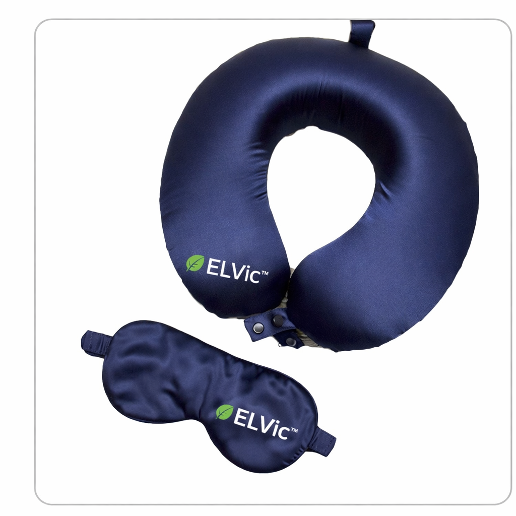 ELVic™ Silk-Blend U-Shaped Neck Pillow | Cooling & Skin-Friendly Comfort