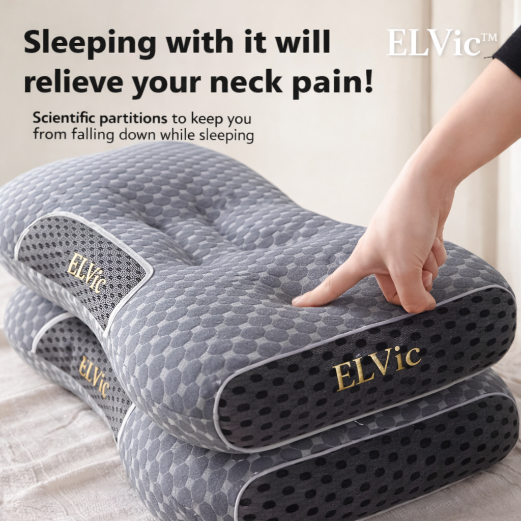 ELVIC™ SPA Massage Neck Pillow – Ergonomic Memory Foam, Non-Collapse Support