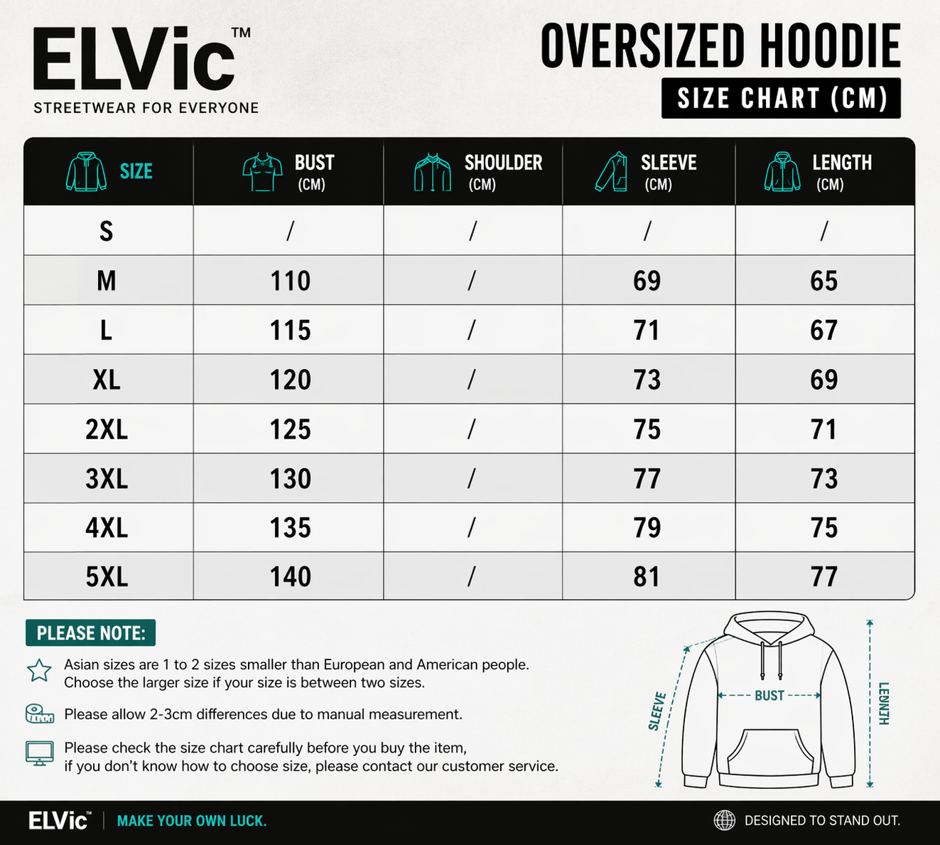 ELVic™ Oversized Printed Hoodie – Streetwear Cotton Blend Pullover (Men)