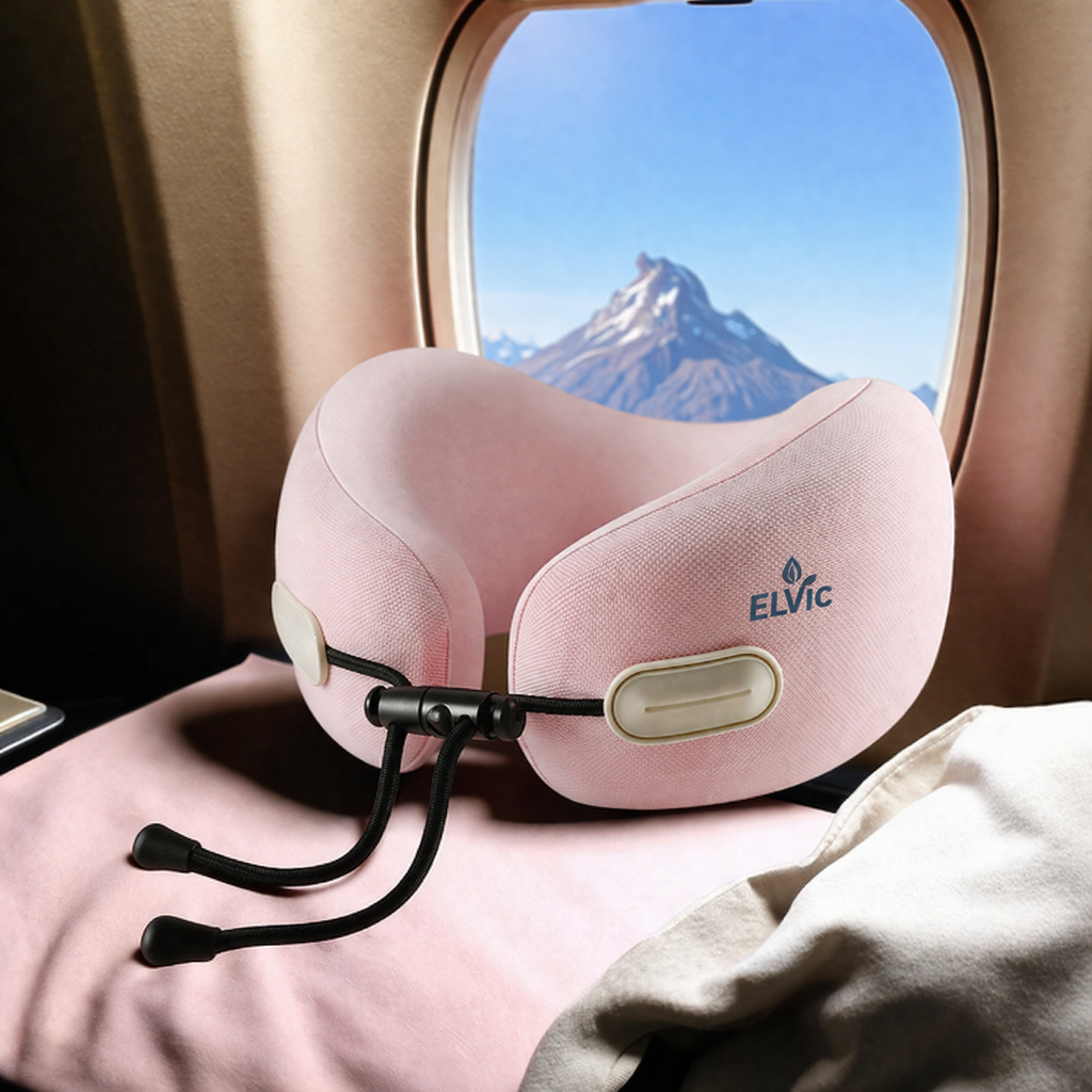 ELVic™ Foldable Travel Neck Pillow – Memory Foam Comfort for Flights, Cars & Relaxation