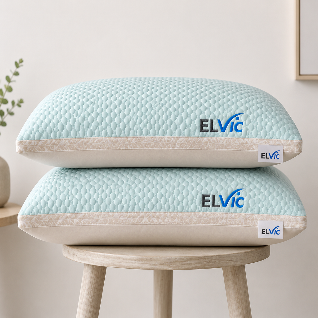 ELViC™ Premium Cooling Rayon Pillow | Soft & Breathable Sleep Comfort
