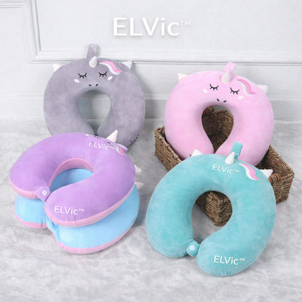 ELVic™ U-Shape Memory Foam Travel Neck Pillow – Car, Flight & Office Comfort