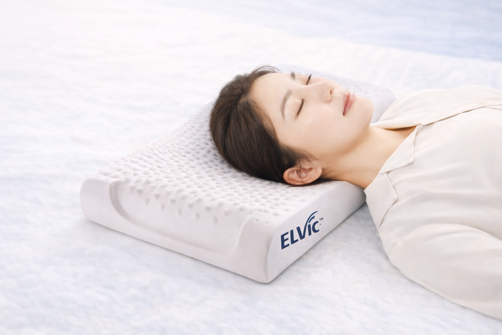ELVic™ Natural Latex Ergonomic Neck Support Pillow for Better Sleep