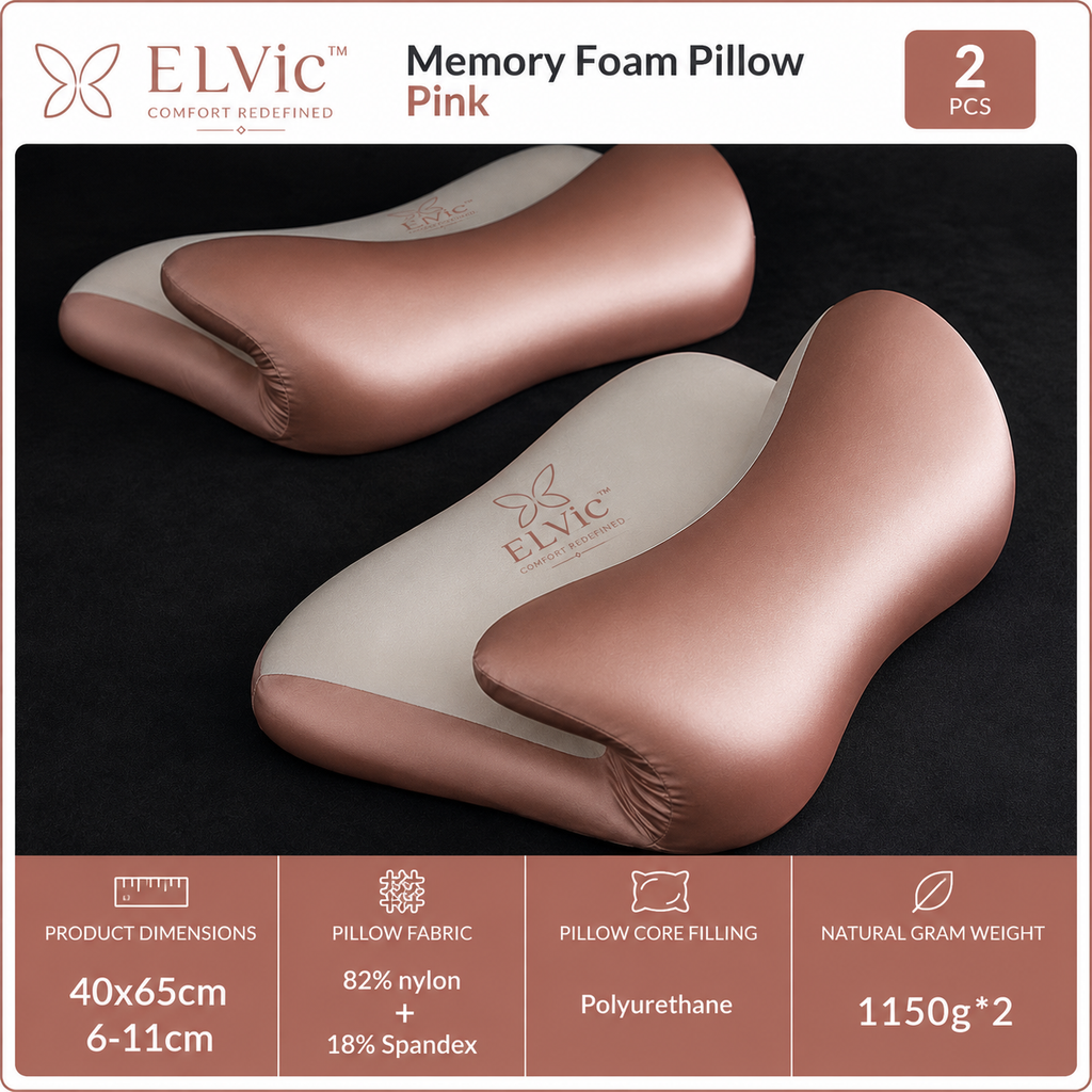 ELVic™ ButterflyCloud Pro – Ergonomic Cervical Memory Foam Pillow for Neck & Spine Support