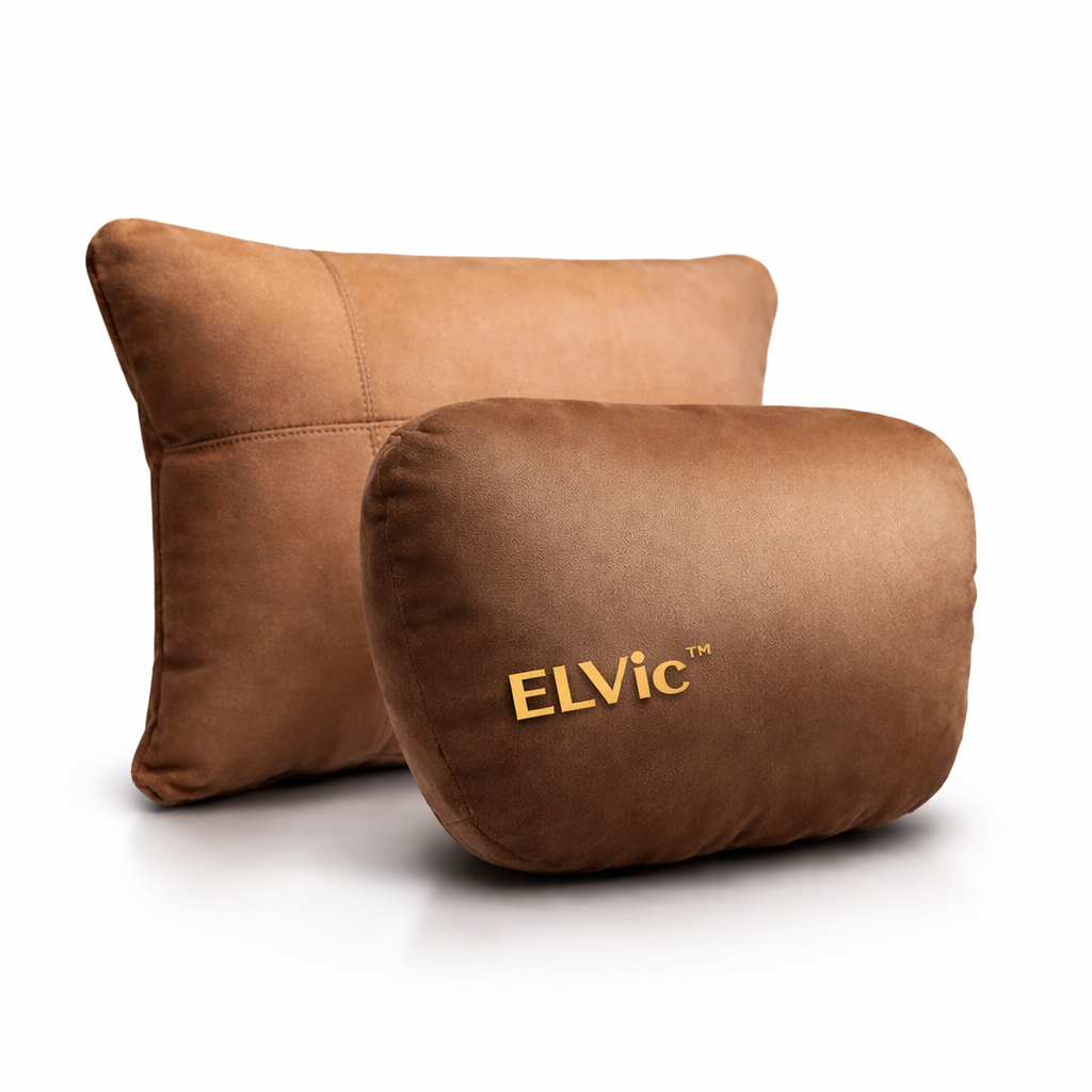 ELVic™ Premium Car Neck Support Pillow – Ergonomic Headrest Cushion for Comfortable Driving