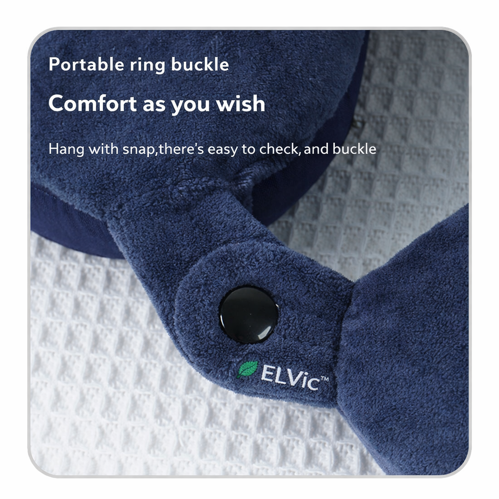 ELVic™ Memory Foam U-Shaped Travel Neck Pillow – Cool & Warm Sides
