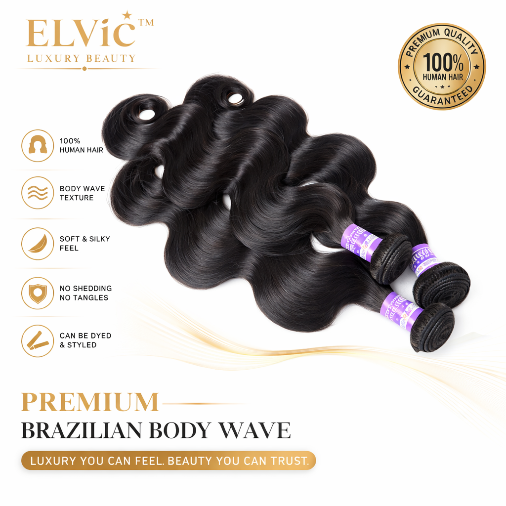 ELVic™ Premium Body Wave Bundles – Soft, Full & Tangle-Free