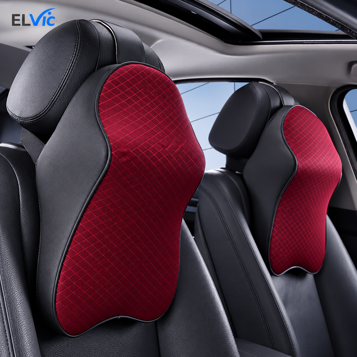 ELVic™ Premium Memory Foam Car Neck & Lumbar Support Pillow