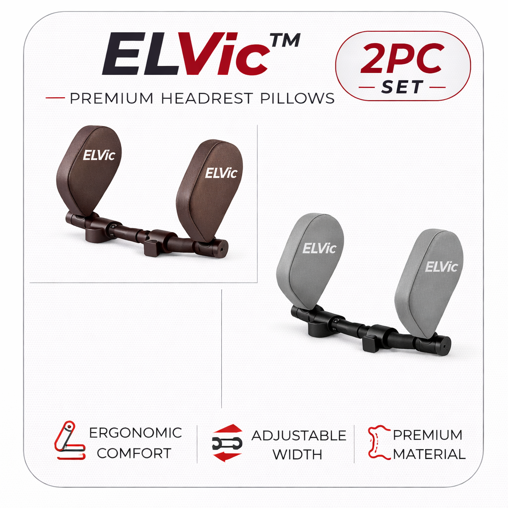ELVic™ Adjustable Car Neck Support Pillow – Headrest for Driving & Travel Comfort