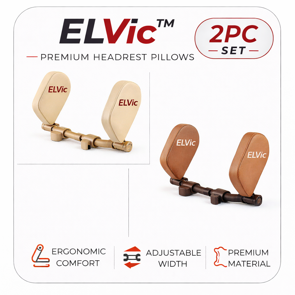 ELVic™ Adjustable Car Neck Support Pillow – Headrest for Driving & Travel Comfort