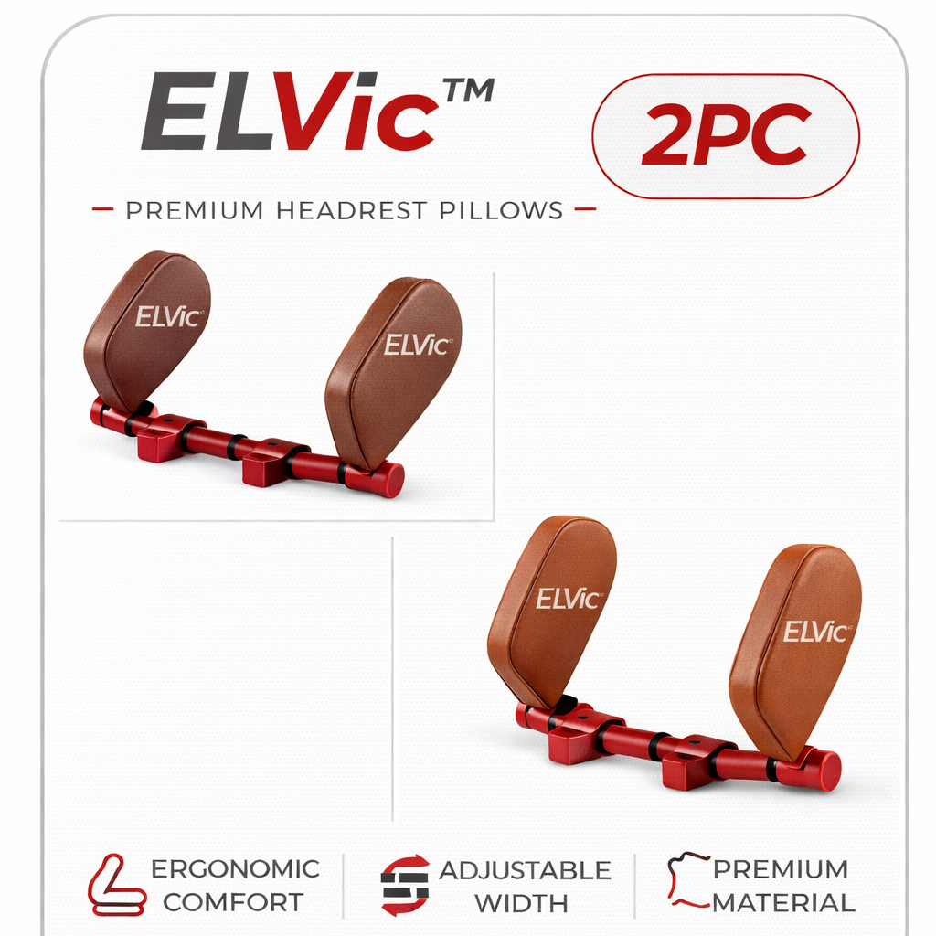 ELVic™ Adjustable Car Neck Support Pillow – Headrest for Driving & Travel Comfort