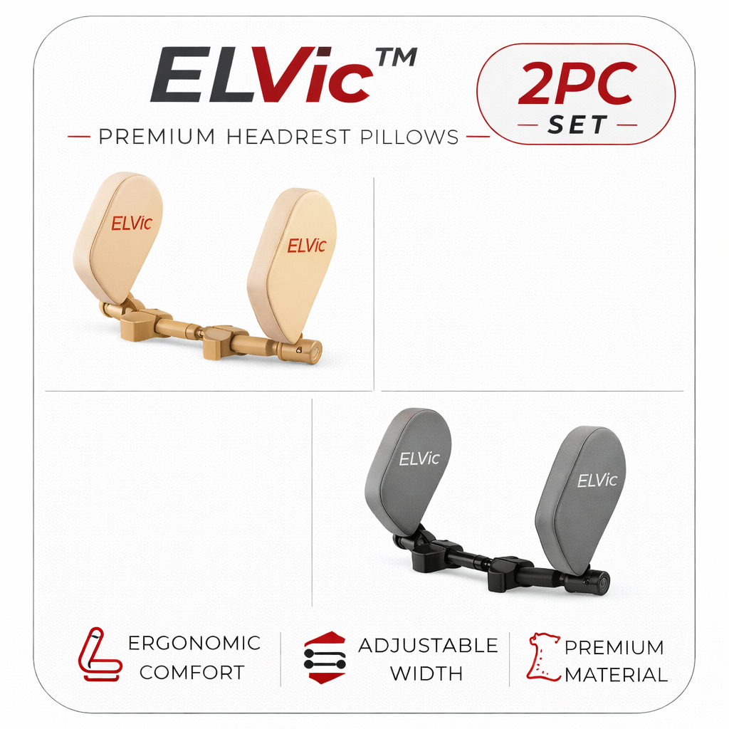 ELVic™ Adjustable Car Neck Support Pillow – Headrest for Driving & Travel Comfort