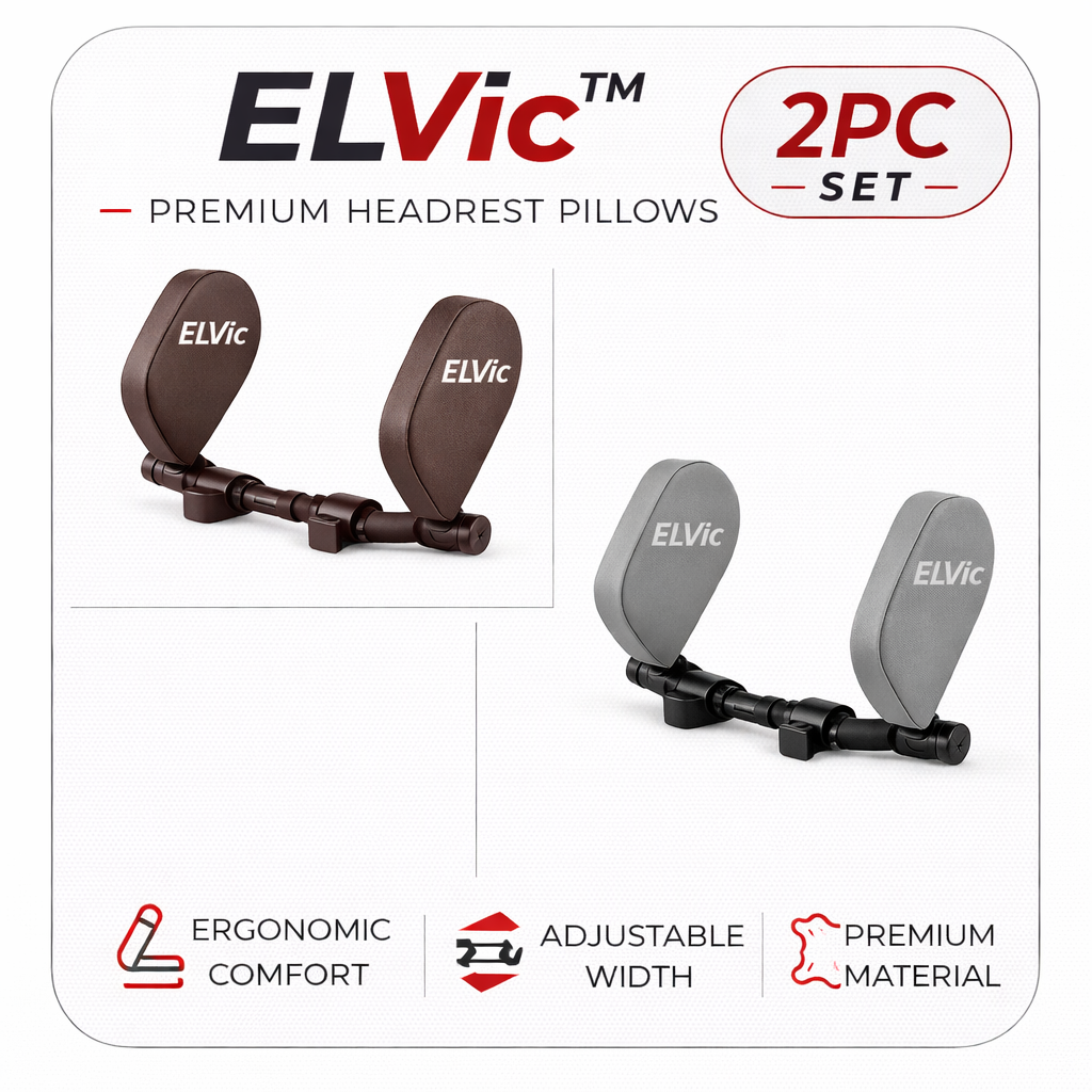ELVic™ Adjustable Car Neck Support Pillow – Headrest for Driving & Travel Comfort