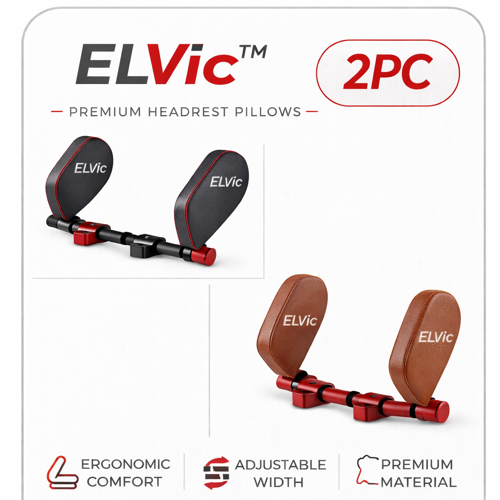 ELVic™ Adjustable Car Neck Support Pillow – Headrest for Driving & Travel Comfort