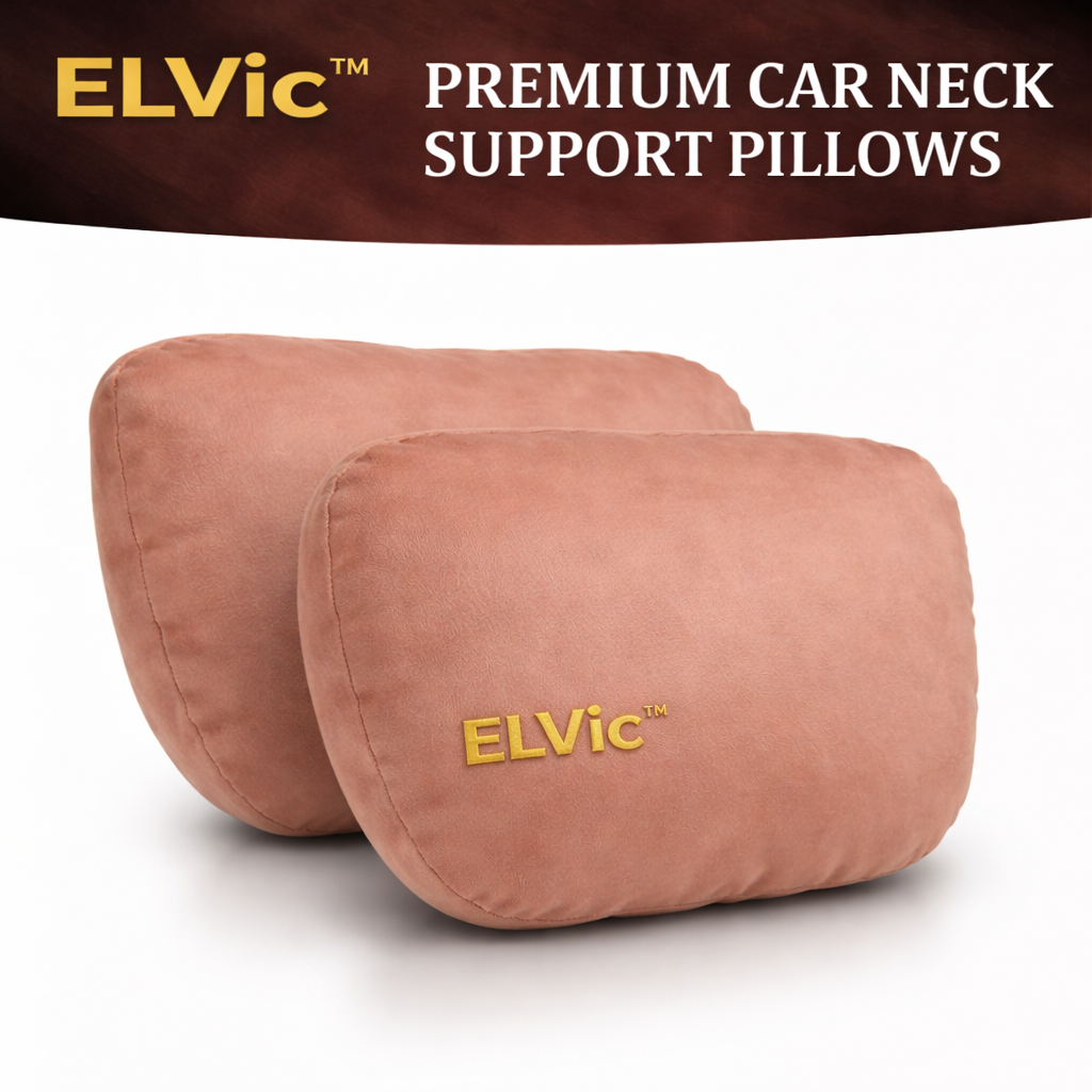 ELVic™ Premium Car Neck Support Pillow – Ergonomic Headrest Cushion for Comfortable Driving