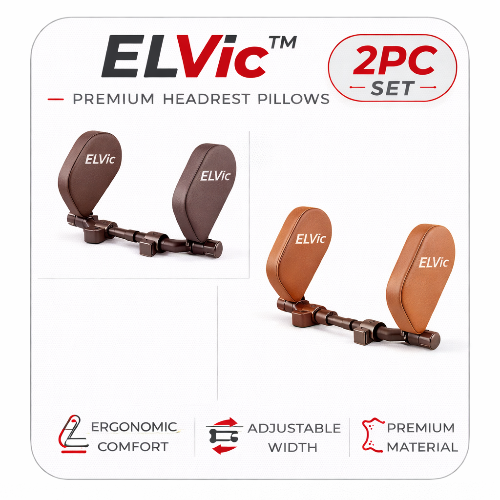 ELVic™ Adjustable Car Neck Support Pillow – Headrest for Driving & Travel Comfort
