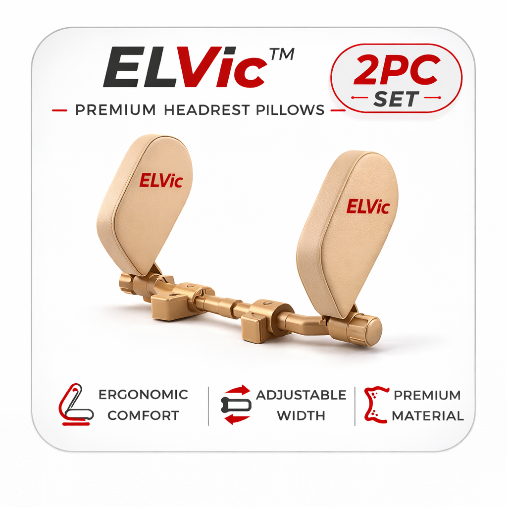 ELVic™ Adjustable Car Neck Support Pillow – Headrest for Driving & Travel Comfort