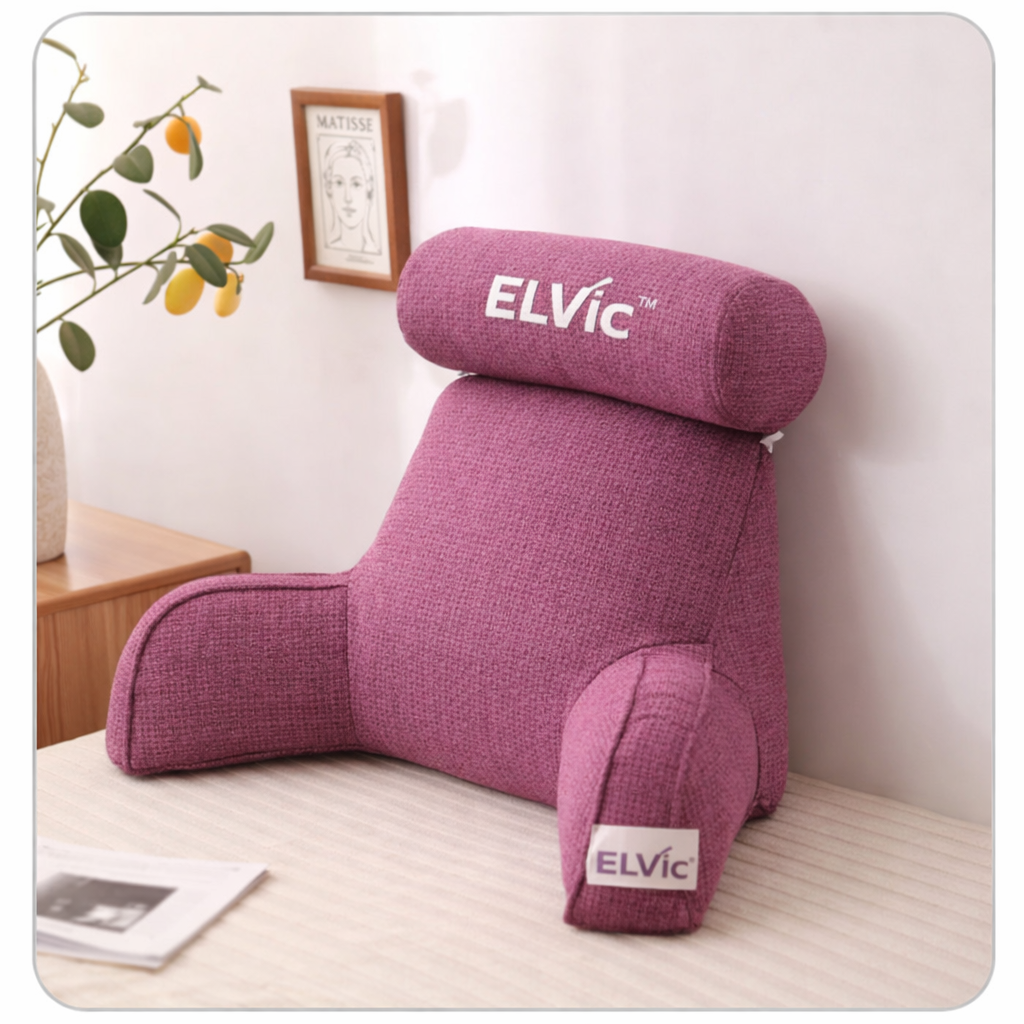 ELVic™ Large Backrest Pillow With Arm Support – Bed & Sofa Comfort