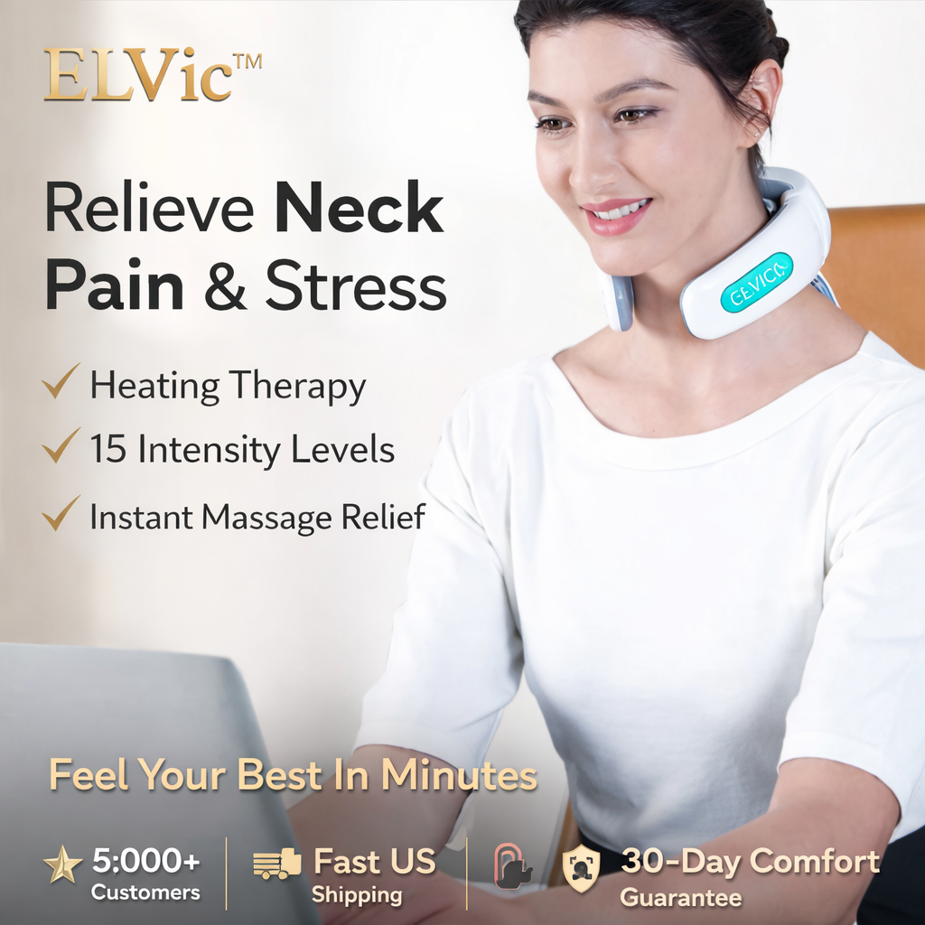 ELVic™ Deep Tissue Shiatsu Massager Pillow – Neck, Back & Shoulder Relief
