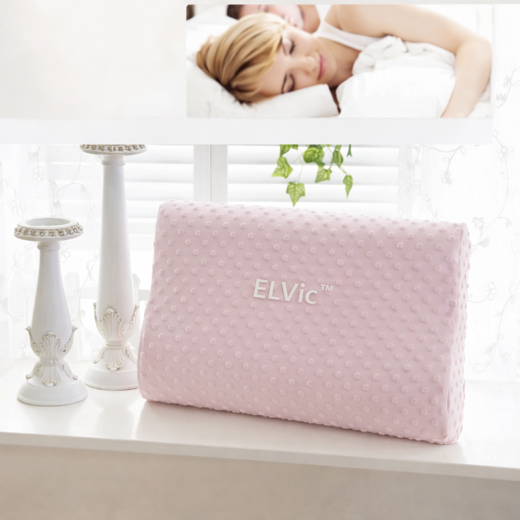 ELVic™ Bamboo Memory Foam Neck Pillow – Ergonomic Support & Comfortable Sleep