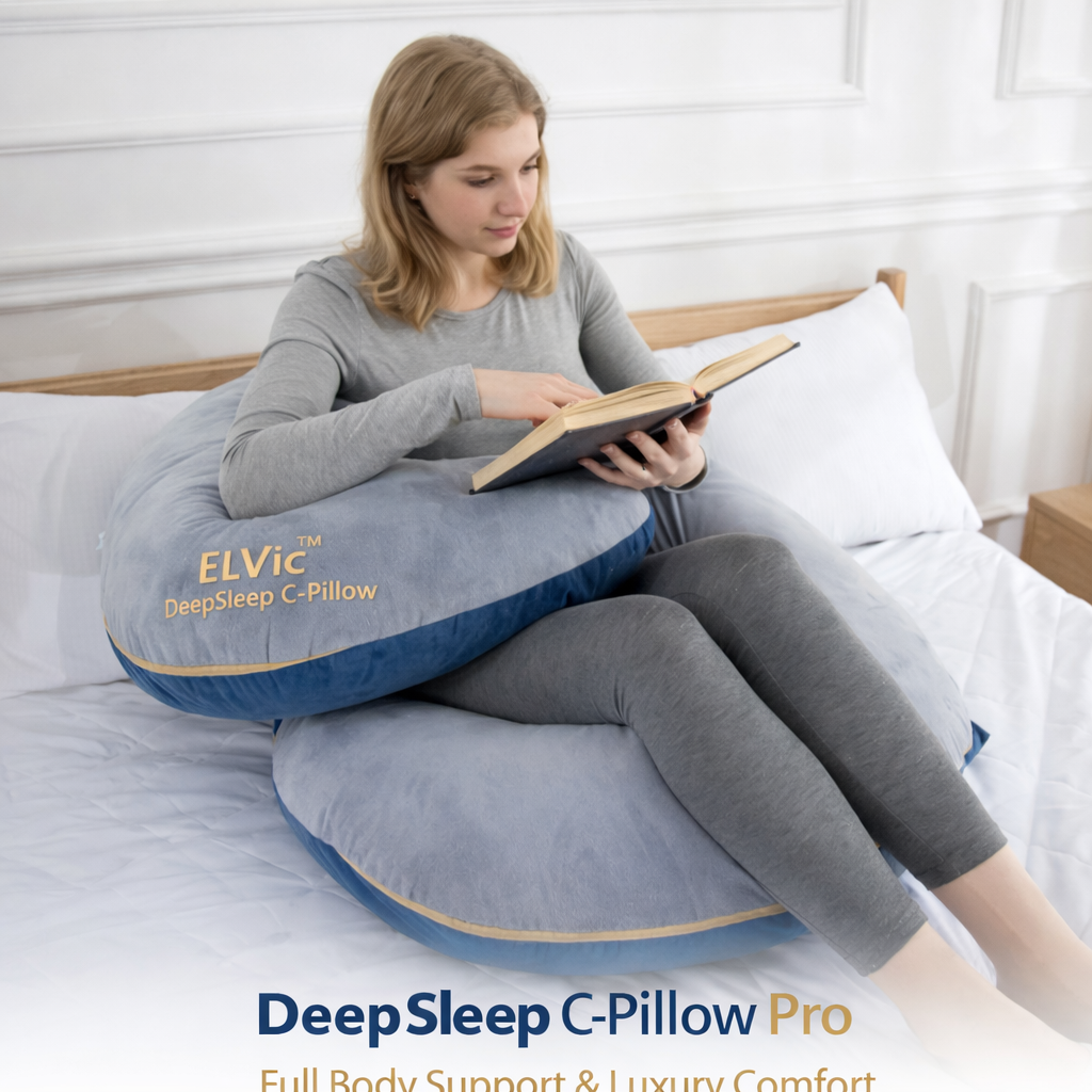 ELVic™ DeepSleep C-Shape Full Body Pillow – Total Body Support & Luxury Comfort