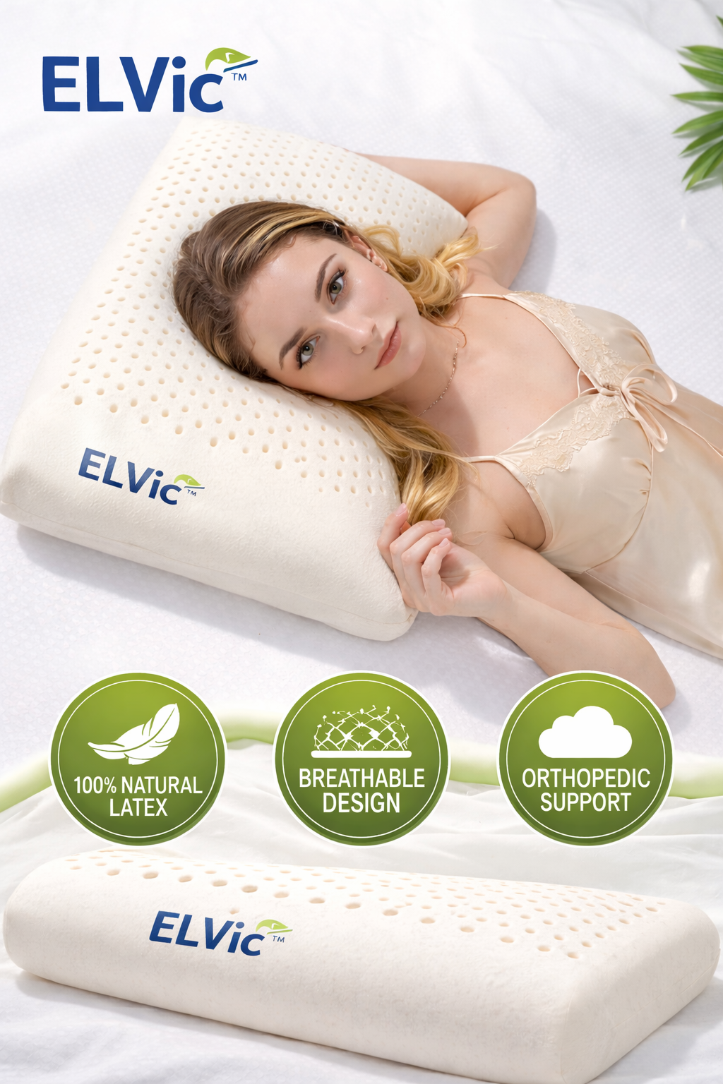 ELVic™ Natural Latex Neck Support Pillow