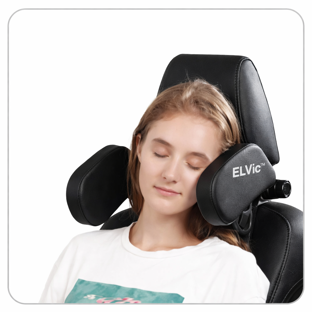 ELVic™ Adjustable Car Neck Support Pillow – Headrest for Driving & Travel Comfort