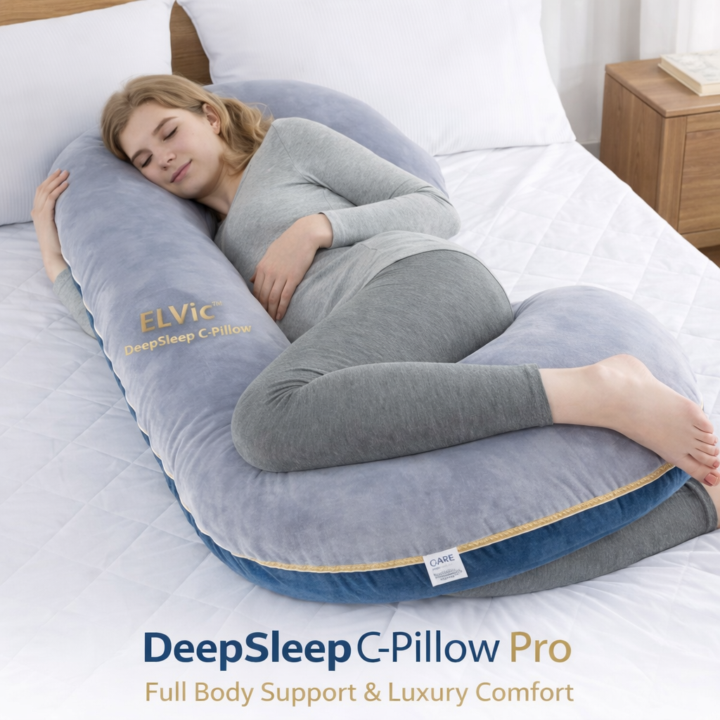 ELVic™ DeepSleep C-Shape Full Body Pillow – Total Body Support & Luxury Comfort
